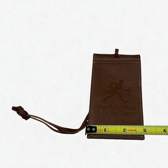 Theres No Place Like The Forest Brown Leather Bag Tag Luggage Tag Wake Forest - Picture 2 of 6